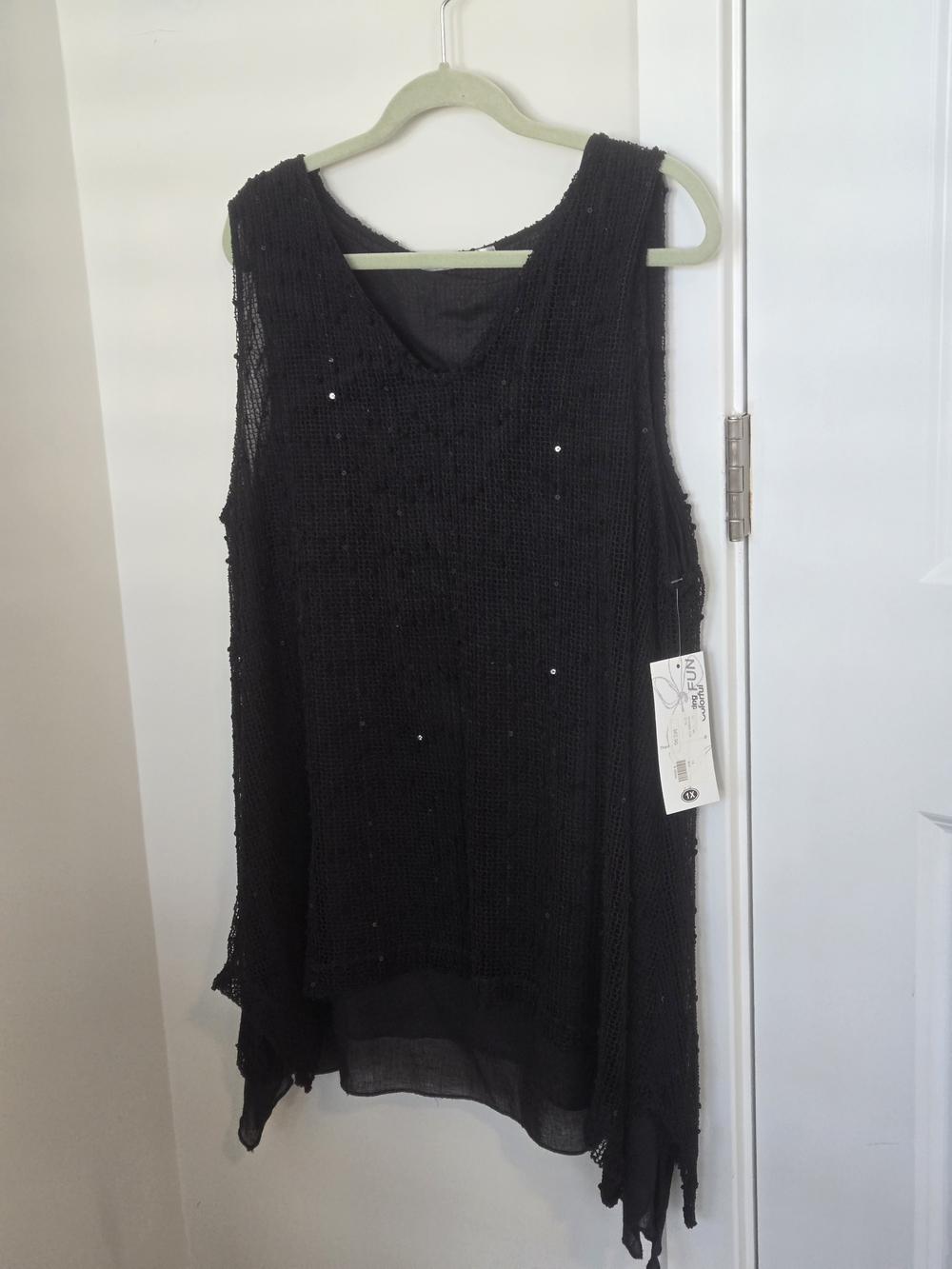 Lulu-B Black Sequin Layered Knit Tank